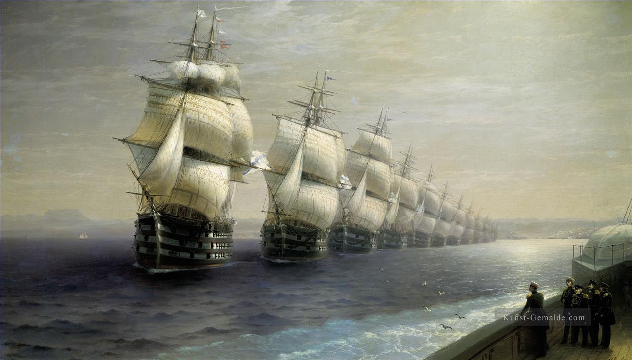 Parade der schwarzen Meer Flotte Verspielt Ivan Aiwasowski russisch Ölgemälde